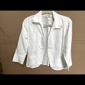 Talbots, size 8 petites, white French linen jacket